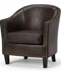 Simpli Home - Kildare Tub Chair - Distressed Brown