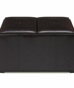 Simpli Home - Avalon Small Coffee Table Storage Ottoman - Tanners Brown