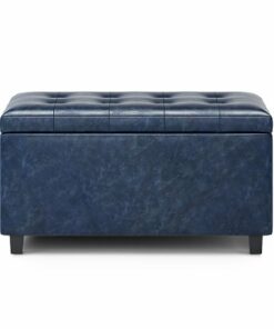 Simpli Home - Cosmopolitan Storage Ottoman - Denim Blue