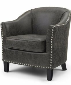 Simpli Home - Kildare Tub Chair - Distressed Charcoal
