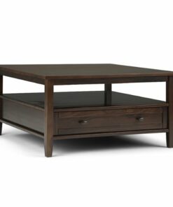 Simpli Home - Warm Shaker Square Coffee Table - Tobacco Brown