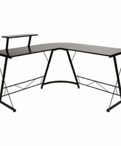 Flash Furniture - Ginny L Contemporary Laminate  Home Office Desk - Black/Black