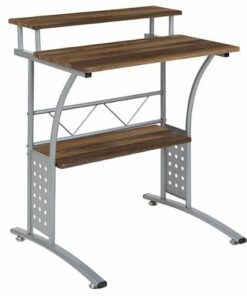 Flash Furniture - Clifton Rectangle Contemporary Laminate  Home Office Desk - Rustic Walnut