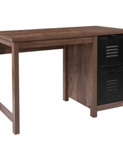Flash Furniture - New Lancaster Collection Rectangle Contemporary Laminate 2-Drawer Home Office Desk - Crosscut Oak