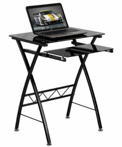 Flash Furniture - Norris Rectangle Contemporary Glass  Home Office Desk - Black