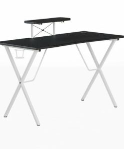 Flash Furniture - Mallot Rectangle Contemporary Laminate  Gaming Desk - Black/White