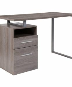 Flash Furniture - Harwood Rectangle Contemporary Laminate 2-Drawer Home Office Desk - Light Ash