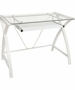 Flash Furniture - Jude Rectangle Contemporary Glass  Home Office Desk - White