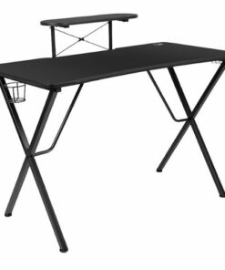 Flash Furniture - Mallot Rectangle Contemporary Laminate  Gaming Desk - Black