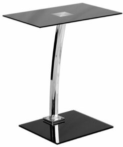 Flash Furniture - Eads Rectangle Contemporary Glass  Laptop Desk - Silk Black Top/Chrome Frame