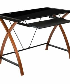 Flash Furniture - Jude Rectangle Contemporary Glass  Home Office Desk - Black