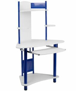 Flash Furniture - Walker Triangle Contemporary Laminate  Home Office Desk - Blue and White