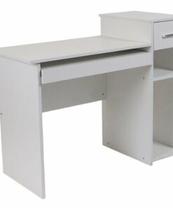 Flash Furniture - Highland Park Rectangle Contemporary Laminate 1-Drawer Home Office Desk - White