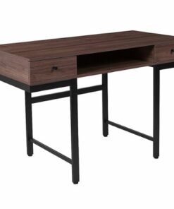 Flash Furniture - Bartlett Rectangle Contemporary Laminate 2-Drawer Home Office Desk - Dark Ash