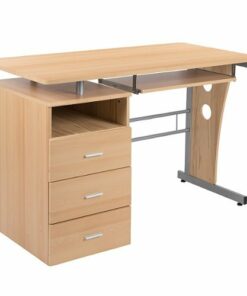 Flash Furniture - Joshua Rectangle Contemporary Laminate  Home Office Desk - Maple