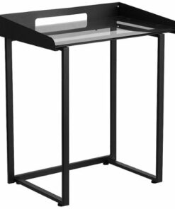 Flash Furniture - Jayden Rectangle Contemporary Glass  Home Office Desk - Clear/Black