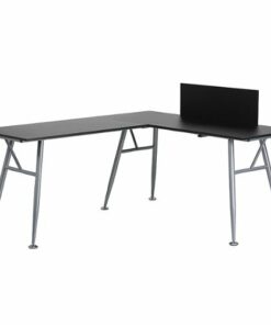 Flash Furniture - L Contemporary Laminate  Home Office Desk - Black
