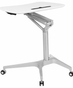 Flash Furniture - Gia Rectangle Contemporary Laminate  Sit and Stand Desk - White