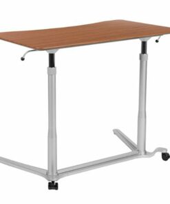 Flash Furniture - Merritt Rectangle Contemporary Laminate  Sit and Stand Desk - Cherry