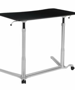 Flash Furniture - Merritt Rectangle Contemporary Laminate  Sit and Stand Desk - Black