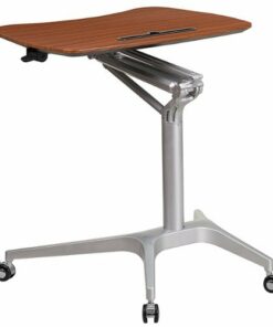 Flash Furniture - Gia Rectangle Contemporary Laminate  Sit and Stand Desk - Mahogany