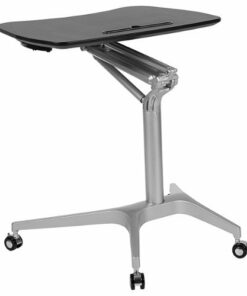 Flash Furniture - Gia Rectangle Contemporary Laminate  Sit and Stand Desk - Black