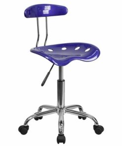 Flash Furniture - Elliott Contemporary Plastic Swivel Office Chair - Deep Blue
