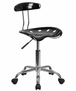 Flash Furniture - Elliott Contemporary Plastic Swivel Office Chair - Black