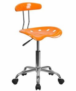 Flash Furniture - Elliott Contemporary Plastic Swivel Office Chair - Orange