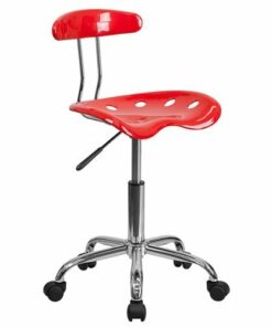 Flash Furniture - Elliott Contemporary Plastic Swivel Office Chair - Red