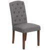 Flash Furniture - Hercules Grove Park  Midcentury Fabric Diamond Patterned Parsons Chair - Gray Fabric