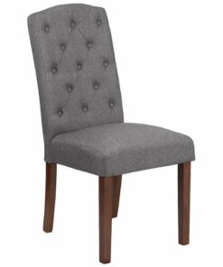 Flash Furniture - Hercules Grove Park  Midcentury Fabric Diamond Patterned Parsons Chair - Gray Fabric