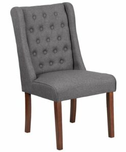Flash Furniture - Hercules Preston  Midcentury Fabric Dining Chair - Upholstered - Gray Fabric