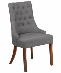 Flash Furniture - Hercules Grove Park  Midcentury Fabric Patterned Tufted Parsons Chair - Brown Fabric