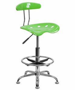 Flash Furniture - Bradley Contemporary Plastic Drafting Stool - Apple Green