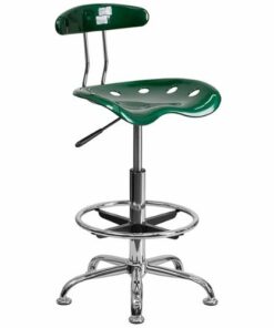 Flash Furniture - Bradley Contemporary Plastic Drafting Stool - Green