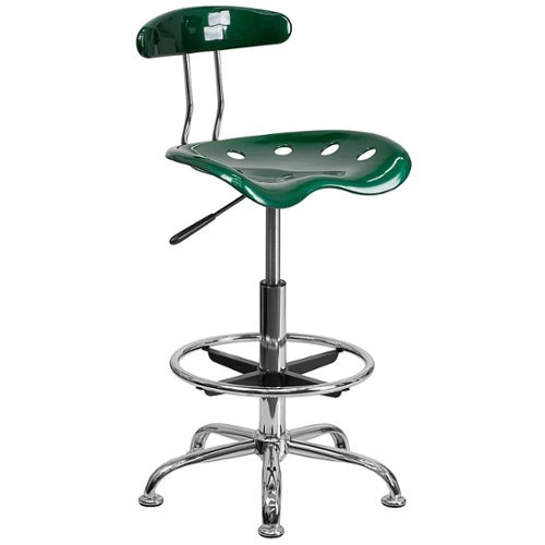 Flash Furniture - Bradley Contemporary Plastic Drafting Stool - Green