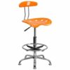 Flash Furniture - Bradley Contemporary Plastic Drafting Stool - Orange