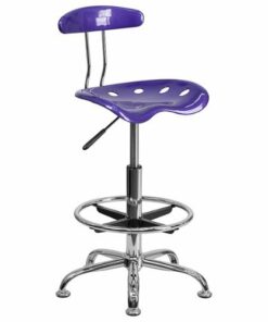 Flash Furniture - Bradley Contemporary Plastic Drafting Stool - Violet