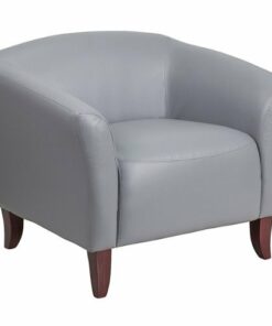 Flash Furniture - Hercules Imperial  Contemporary Leather/Faux Leather Reception Chair - Gray