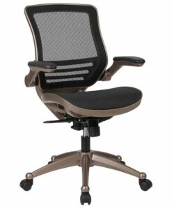 Flash Furniture - Warfield Modern Mesh Executive Swivel Office Chair - Black Mesh/Gold Frame