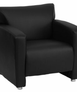 Flash Furniture - Hercules Majesty  Contemporary Leather/Faux Leather Reception Chair - Black