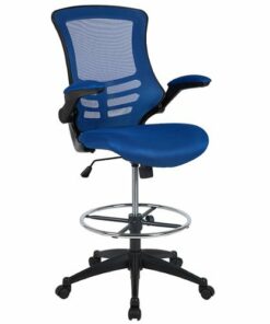 Flash Furniture - Kelista Contemporary Mesh Drafting Stool - Blue Mesh