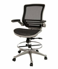 Flash Furniture - Waylon Modern Mesh Drafting Stool - Black Mesh/Graphite Silver Frame