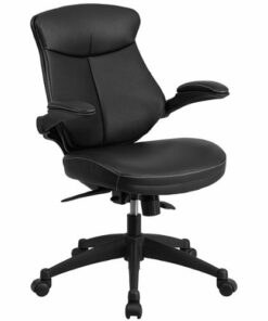 Flash Furniture - Kale Contemporary Leather/Faux Leather Executive Swivel Office Chair - Black
