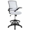 Flash Furniture - Kale Contemporary Mesh Drafting Stool - White