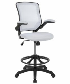 Flash Furniture - Kale Contemporary Mesh Drafting Stool - White