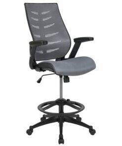 Flash Furniture - Kale Contemporary Mesh Drafting Stool - Dark Gray 0
