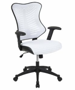 Flash Furniture - Kale Contemporary Mesh Executive Swivel Office Chair - White Mesh