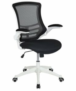 Flash Furniture - Kelista Contemporary Mesh Swivel Office Chair - Black Mesh/White Frame